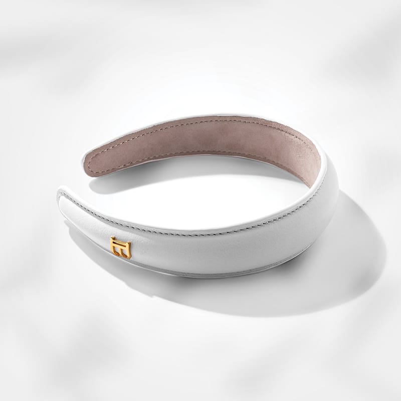 Balmain Limited Edition White Leather Puffed Headband - Bild 2